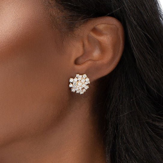 SMALL LACE EARRING IN YELLOW GOLD - EARRINGS