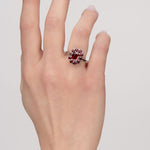 COUNTESS RUBY HALO RING IN PLATINUM - ANNIVERSARY & CELEBRATION RINGS