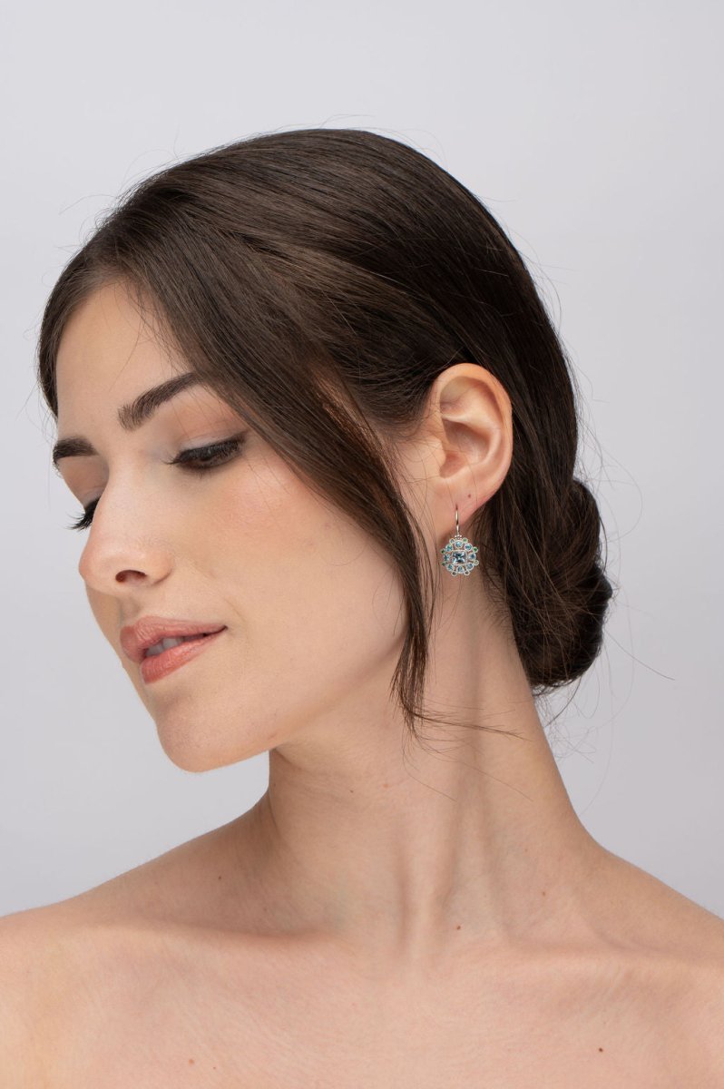 MARIGOLD AQUAMARINE & EMERALD EARRINGS - EARRINGS
