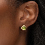 TESSA STUD EARRINGS IN YELLOW GOLD WITH PERIDOT - EARRINGS