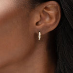 DIAMOND HUGGIE EARRINGS IN YELLOW GOLD - EARRINGS
