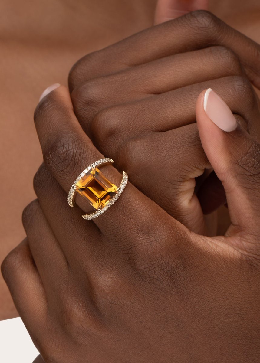 COVET CITRINE WITH DIAMOND RING - ALL RINGS