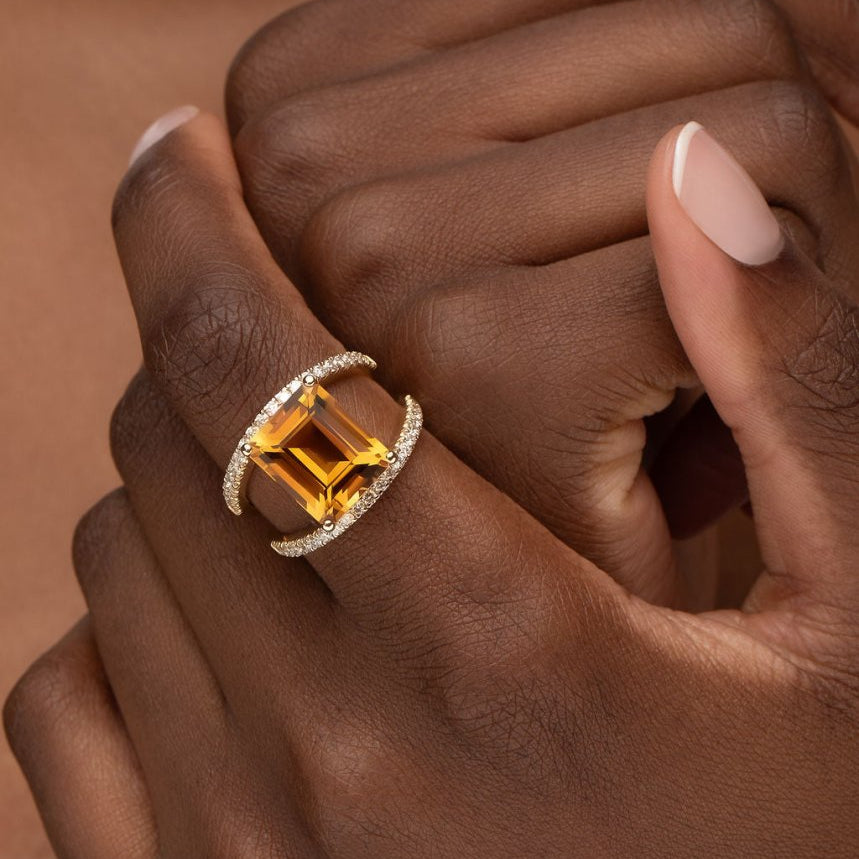 COVET CITRINE WITH DIAMOND RING - ALL RINGS