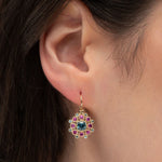MARIGOLD BLUE ZIRCON & PINK SAPPHIRE EARRINGS - EARRINGS