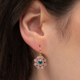MARIGOLD BLUE ZIRCON & PINK SAPPHIRE EARRINGS - EARRINGS