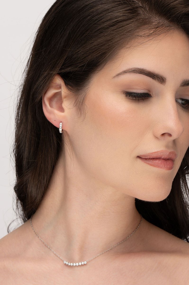 FLOATING DIAMOND RIVIERA NECKLACE IN WHITE GOLD - NECKLACES