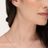 FLOATING 3 DIAMOND NECKLACE IN WHITE GOLD - NECKLACES