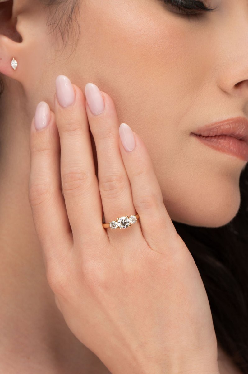 TRIPLE BLOSSOM RING IN 14K YELLOW GOLD - 
