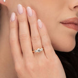 TRIPLE BLOSSOM RING IN 14K YELLOW GOLD - 