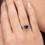 THE MAVEN RING IN PLATINUM WITH GREEN BLUE SAPPHIRE - ALL RINGS