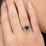 THE MAVEN RING IN PLATINUM WITH GREEN BLUE SAPPHIRE - ALL RINGS