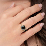 RADIANT GREEN SAPPHIRE RING IN YELLOW GOLD - ALL RINGS