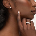 OVAL DIAMOND SHARED CLAW RING IN 14K WHITE GOLD - ALL RINGS