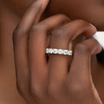 CATHEDRAL HALF ETERNITY WEDDING BAND WITH 4MM DIAMONDS - ANNIVERSARY & CELEBRATION RINGS