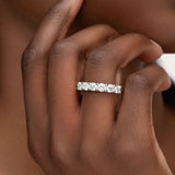 CATHEDRAL HALF ETERNITY WEDDING BAND WITH 4MM DIAMONDS - ANNIVERSARY & CELEBRATION RINGS