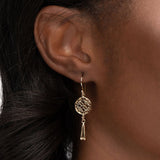 SMALL FILIGREE TASSEL DROP EARRINGS IN 14K YELLOW GOLD - EARRINGS