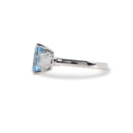 CUSTOM LAB-GROWN FANCY BLUE DIAMOND & DIAMOND THREE-STONE ENGAGEMENT RING IN PLATINUM -