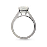 CUSTOM CUSHION-CUT DIAMOND ENGAGEMENT RING WITH DIAMOND BAND IN PLATINUM -