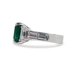 EMERALD, DIAMOND & RUBY ANNIVERSARY RING IN PLATINUM - 