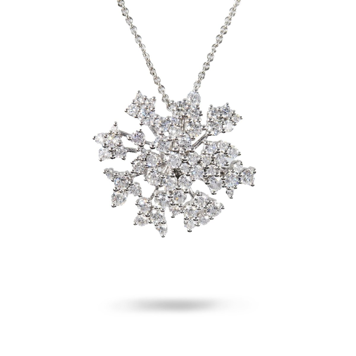 LACE DIAMOND NECKLACE IN 14K WHITE GOLD - 
