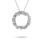 MULTI CUT DIAMOND NECKLACE IN PLATINUM - 