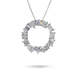 MULTI CUT DIAMOND NECKLACE IN PLATINUM - 