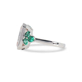 CUSTOM LAB-GROWN FANCY PINK DIAMOND & EMERALD RING IN PLATINUM