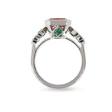 CUSTOM LAB-GROWN FANCY PINK DIAMOND & EMERALD RING IN PLATINUM