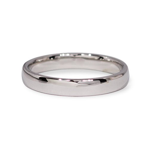 NARROW COMFORT WEDDING BAND IN PLATINUM WITH FLAT TOP AND ROUNDED EDGES - ALL RINGS