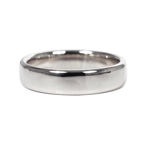 COMFORT FLAT TOP WEDDING BAND IN HIGH POLISH WHITE GOLD - ALL RINGS