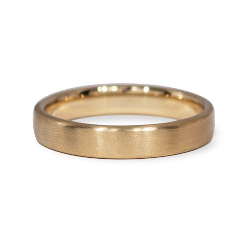 COMFORT FLAT TOP WEDDING BAND IN MATTE ROSE GOLD - ALL RINGS
