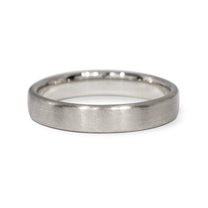 COMFORT FLAT TOP WEDDING BAND IN MATTE WHITE GOLD - ALL RINGS