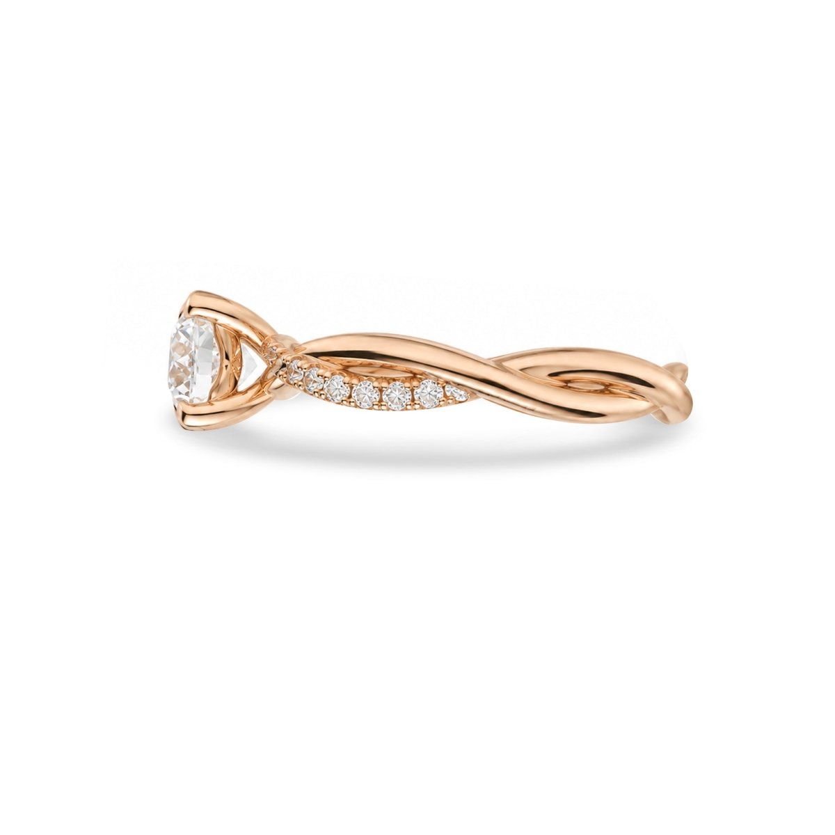 INFINITY TWIST DIAMOND ENGAGEMENT RING IN ROSE GOLD - ALL RINGS