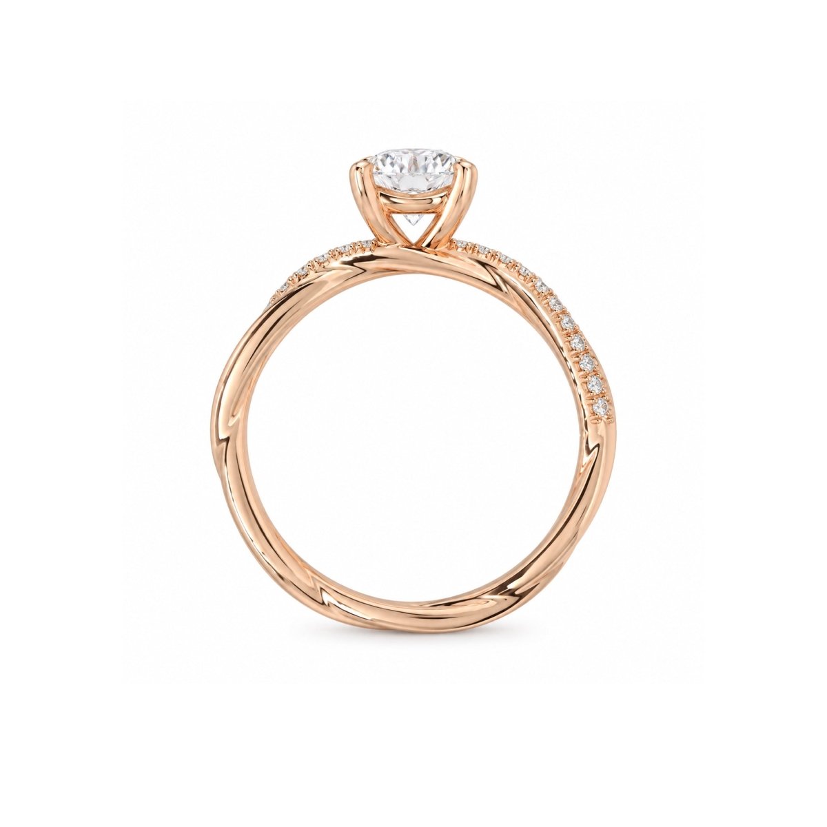 INFINITY TWIST DIAMOND ENGAGEMENT RING IN ROSE GOLD - ALL RINGS