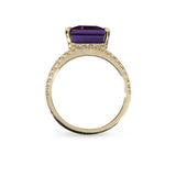 COVET AMETHYST WITH DIAMOND RING IN YELLOW GOLD - ALL RINGS