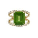 COVET PERIDOT WITH DIAMOND RING IN 14K YELLOW GOLD - ALL RINGS