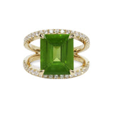 COVET PERIDOT WITH DIAMOND RING IN 14K YELLOW GOLD - ALL RINGS