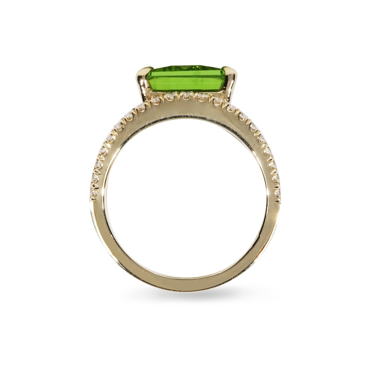 COVET PERIDOT WITH DIAMOND RING IN 14K YELLOW GOLD - ALL RINGS