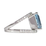 COVET SKY BLUE TOPAZ WITH DIAMOND RING