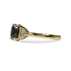 BLACK DIAMOND WITH HALF MOON CUT DIAMOND RING - ALL RINGS