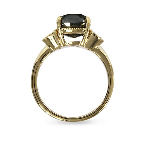 BLACK DIAMOND WITH HALF MOON CUT DIAMOND RING - ALL RINGS