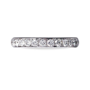 PAVÉ WEDDING BAND IN WHITE GOLD WITH FULL ETERNITY OF DIAMONDS - ANNIVERSARY & CELEBRATION RINGS