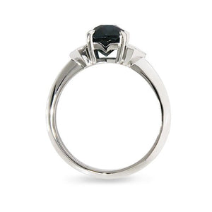 THE MAVEN RING IN PLATINUM WITH GREEN BLUE SAPPHIRE - ALL RINGS