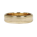 BEVELED BAND WITH GRANULATION IN YELLOW GOLD - ALL RINGS