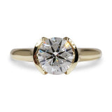 LAB GROWN DIAMOND SEMI BEZEL SETTING RING IN 14K YELLOW GOLD - ALL ENGAGEMENT RINGS