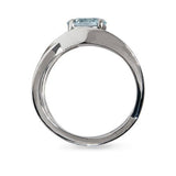 OCEAN BREEZE RING WITH AQUAMARINE IN PLATINUM - ALL RINGS