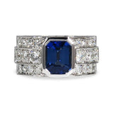 EMERALD CUT BLUE SAPPHIRE RING - ALL RINGS