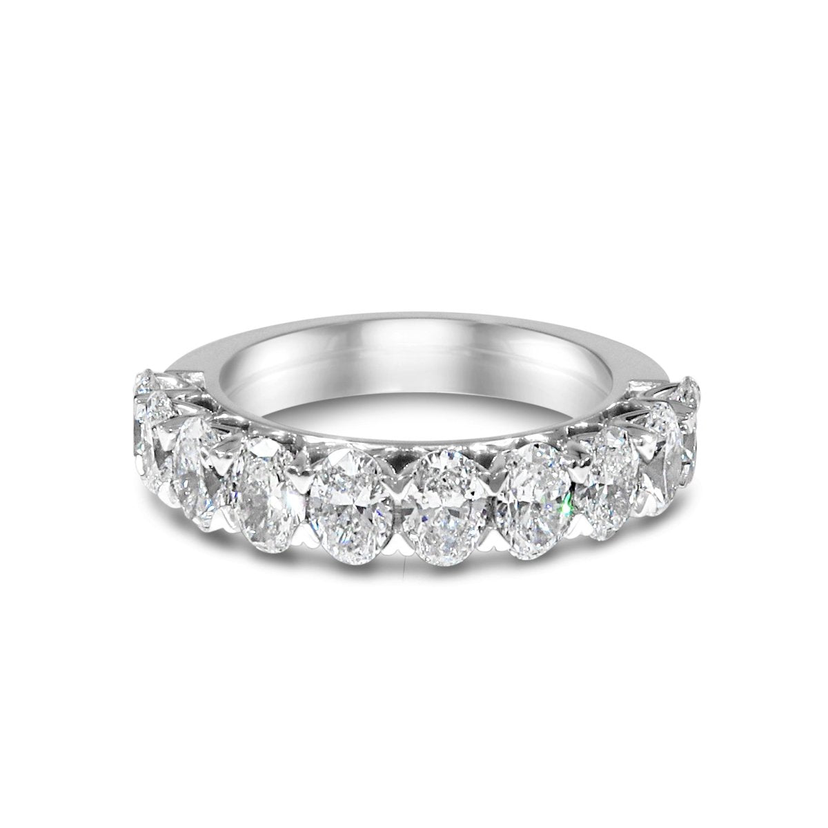 OVAL DIAMOND SHARED CLAW RING IN 14K WHITE GOLD - ALL RINGS