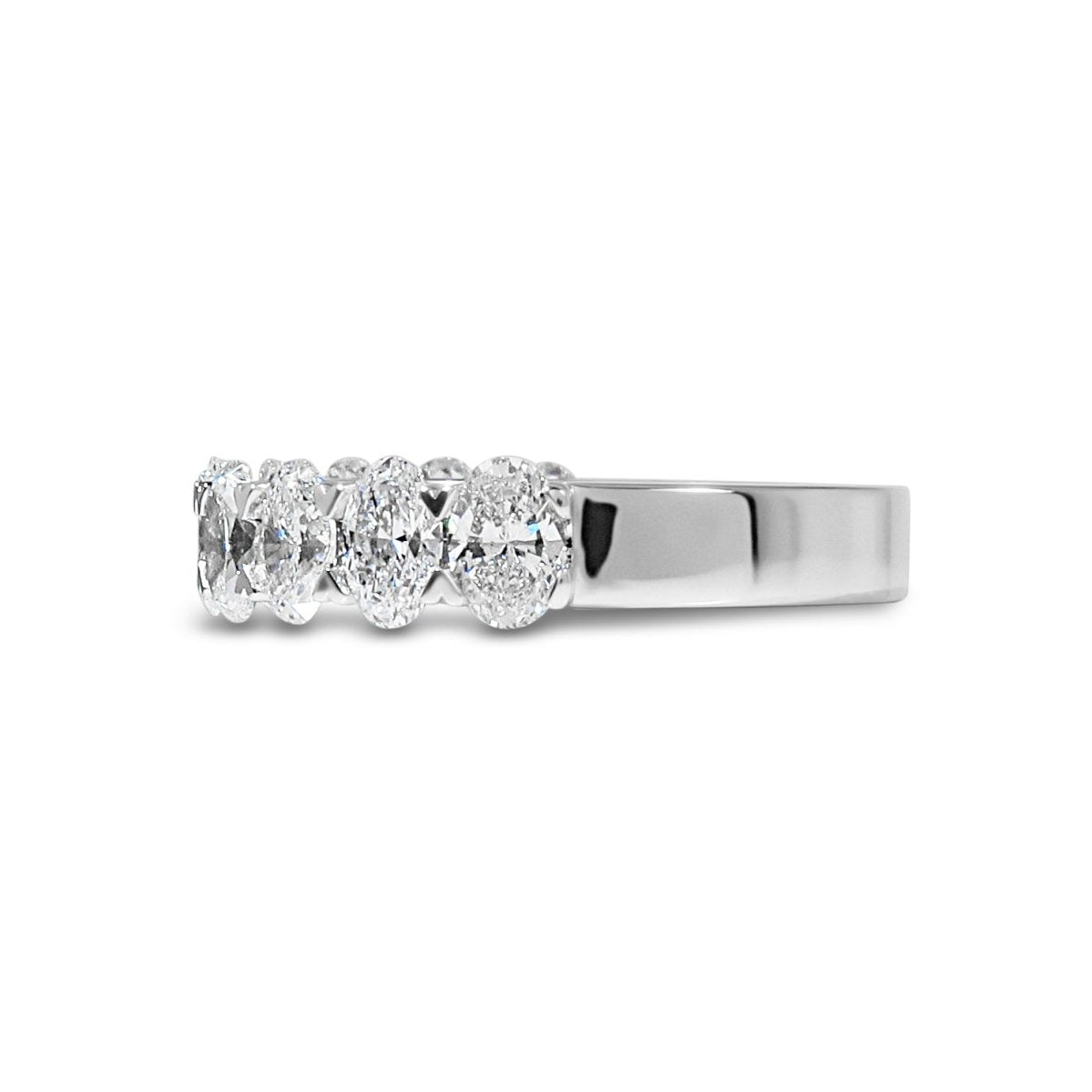 OVAL DIAMOND SHARED CLAW RING IN 14K WHITE GOLD - ALL RINGS
