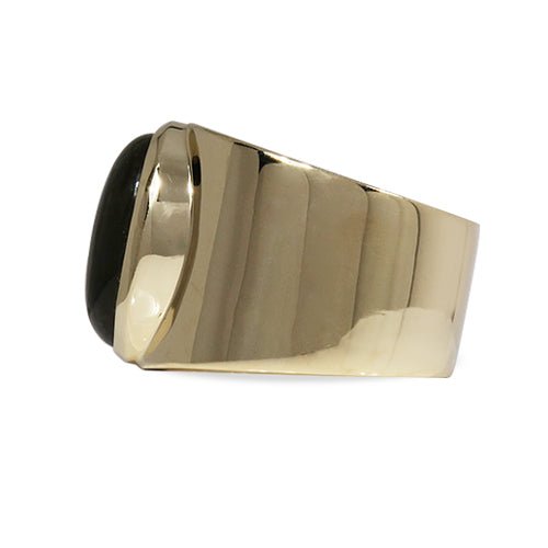 LABRADORITE YELLOW GOLD RING - 